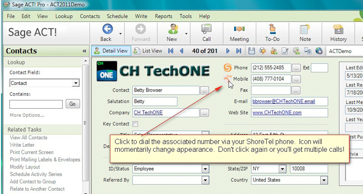 ShoreTel ACT! Integration